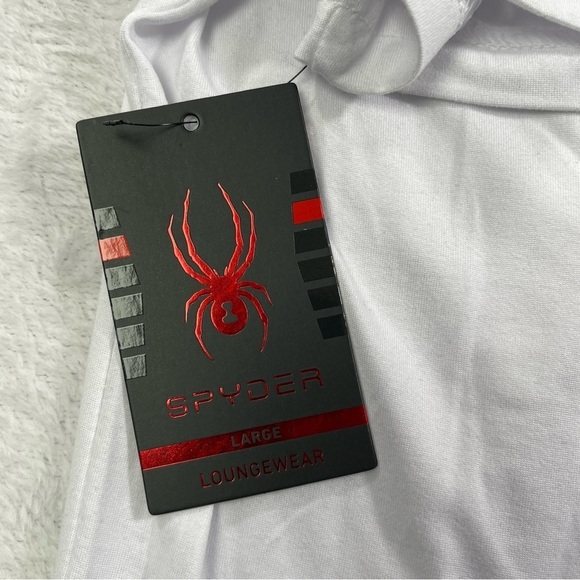 NWT Spyder Large Men's Spandex Soft Stretchy Athletic White Short Sleeve T Shirt - Picture 3 of 9